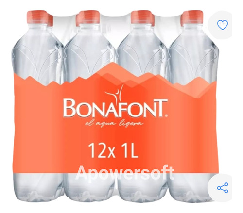 Paquete Agua Bonafont 1lt./12 Unidades