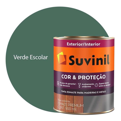 Esmalte Sintético Suvinil Ferro Madeira Verde Fosco 900ml