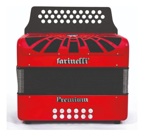 Farinelli 3012frhg Acordeón Botones Premium 5 Voces Rojo Fa