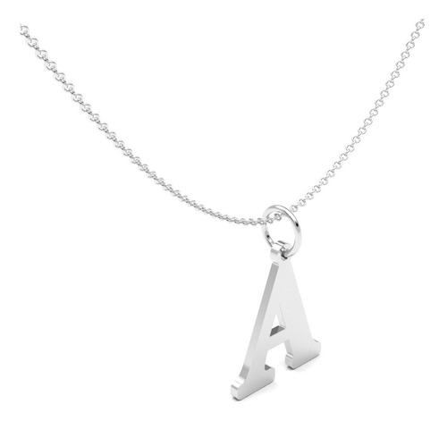 Imagen 2 de 10 de Collar Dije Letras Iniciales Plata 925 De 45 Cm Mujer Agálea