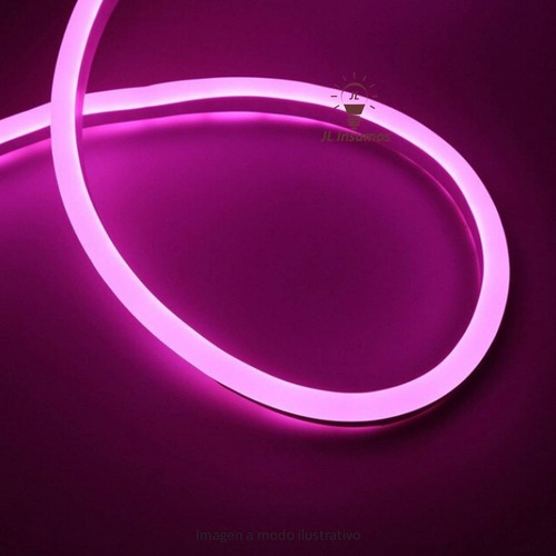 Imagen 2 de 4 de Tiras De Neon Led Rosa 220v Ip68 5mts