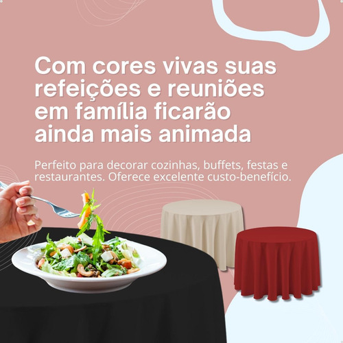 Kit 20 Toalha De Mesa Redonda 2,20m Oxford Para Festa Buffet