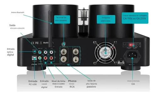 【美品】JUSON AUDIO JTA100 プリメインアンプ Juson Audio Jta100 200w Amplificador De Tubo | Parcelamento sem juros