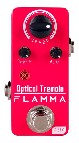 Pedal de guitarra Flamma Optical Tremolo Fc16, color rosa oscuro