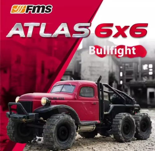Carrinho De Controle Remoto Caminhão Fms Atlas 6x6 Vermelho Caminhão Atlas