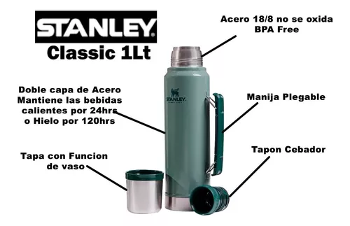 Termo Stanley Classic 1 Litro c/manija 24hs Frio/calor