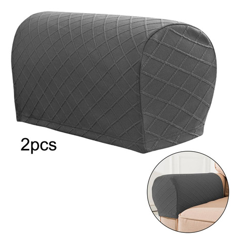 2 Piezas De Fundas De Reposabrazos De Tela Elástica Gris
