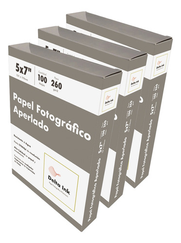 Papel Fotográfico Aperlado 300 Hojas 5x7 3 Pack