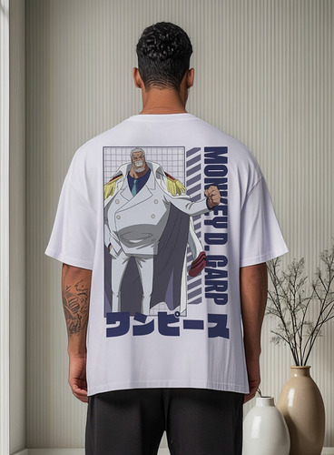 Playera Hombre Monkey D. Garp One Piece Oversize Fit