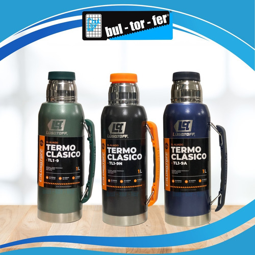 Imagen 4 de 9 de Termo Lusqtoff Acero Inoxidable 1 Litro Azul Pico Cebador