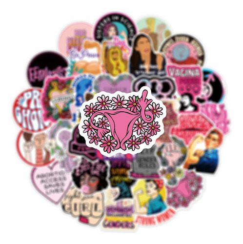 Pegatinas De Graffiti De Dibujos Animados Feministas Para Mu