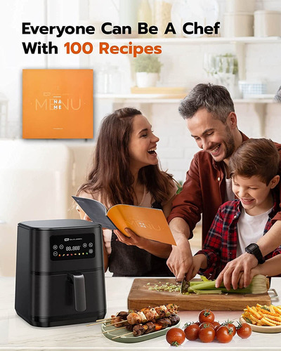 Imagen 6 de 7 de Freidora De Aire, Freidora De Aire 6qt Con 100 Recetas,...