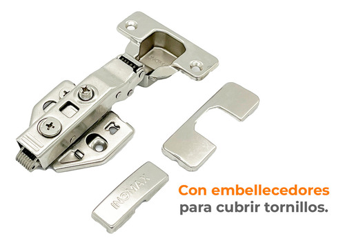 Bisagra Cierre Suave X2 Unidades Hidráulica Clip Base 3d Cazoleta 35 Para Mueble Codo 18 Inomax MB-06-P2