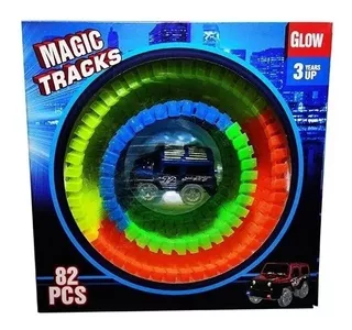 Pista Flexible Auto Magic Tracks Glow 82 Piezas - Dgl Games