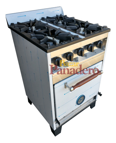 Cocina Industrial Eg 57 Cm A Gas 4 Hornallas Puerta Ciega.