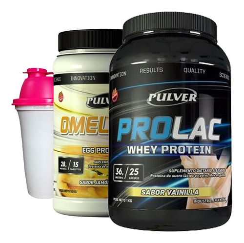 Alimentación Saludable Prolac Whey 1 Kilo + Omelette Proteíco Pulver + Vaso Divinizan + Dieta De Alimentos Sabor Vainilla