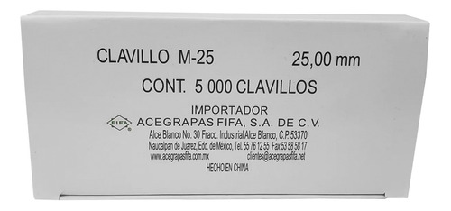 Clavillo Fifa  Calibre 18 M-25 1 Pulgada