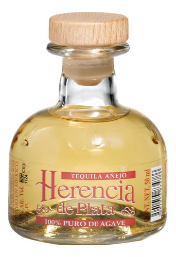 Mini Tequila Herencia De Plata Añejo 50 Ml