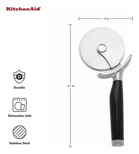 Rueda De Pizza Clásica Kitchenaid Con Hoja Afilada Para Cort