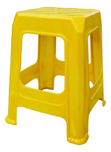 Banco De Plástico 10 Piezas Reforzado Uso Rudo Negocio Plastico Amarillo