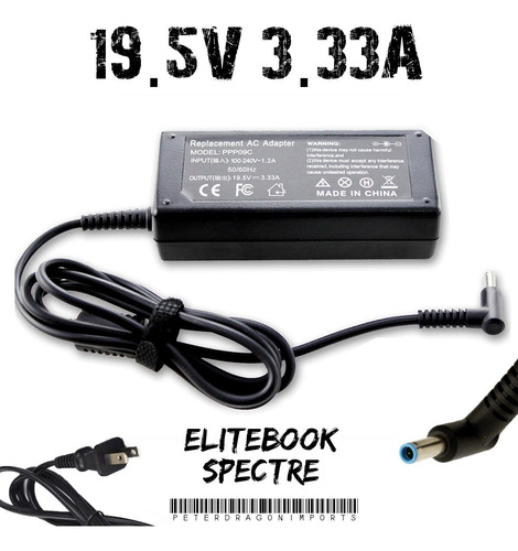 Cargador Laptops Hp Pavilion Elitebook Spectre 19.5v 3.33a