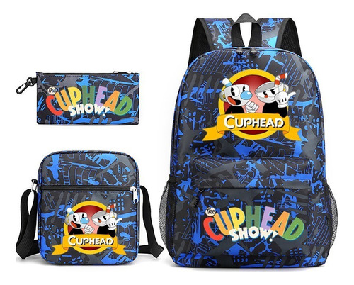 Mochila Cuphead De Moda Creativa Impresión 3 Unids/set