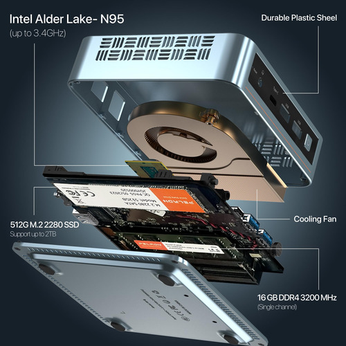 Mini Pc Peland N95 Intel Alder Lake De 12ª Generación, 16 Gb