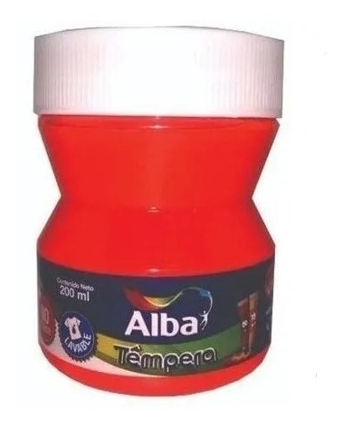 Tempera Tradicional Alba Pote 200ml Rojo 