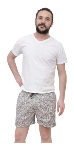 Imagen 6 de 9 de Short De Baño Malla De Hombre Estampada Art 235