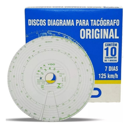 Disco Diagrama Tacógrafo Semanal 125km 7d 70 Unidades Vdo