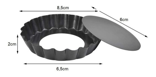 Pack X3 Moldes Tartaleta Desmontable Tarta Individual 8,5cm