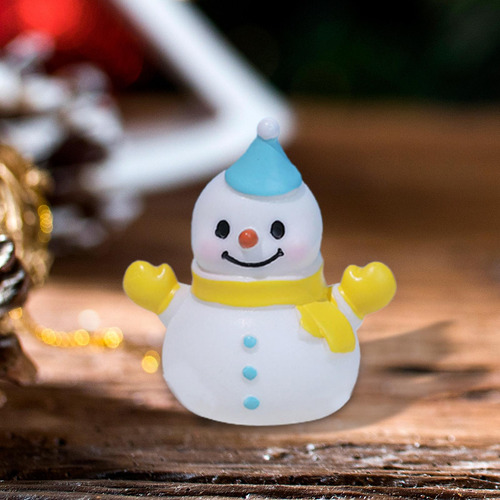 5 Estatua De Muñeco De Nieve Navideño En Miniatura, Bonita