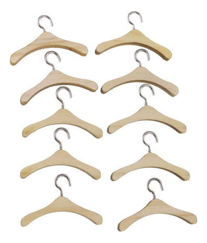 3 Gancho De Metal Para Perchas De Madera De 10 Piezas 10cm