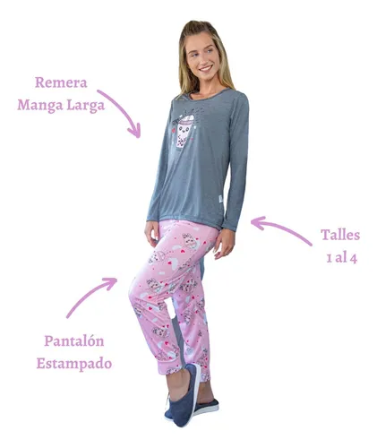 Pijamas Mujer Talles Grandes Susurro Pantalon Invierno 3210