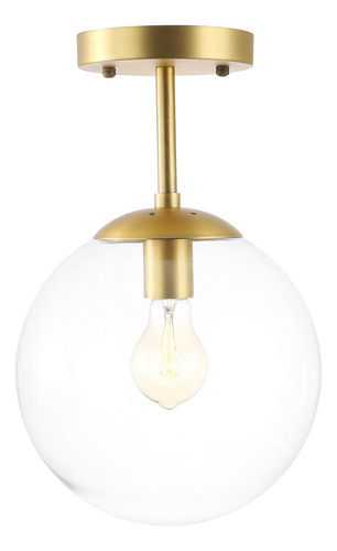 Lámpara De Techo Esférica Transparente, Modelo Ls-c176-brs-c