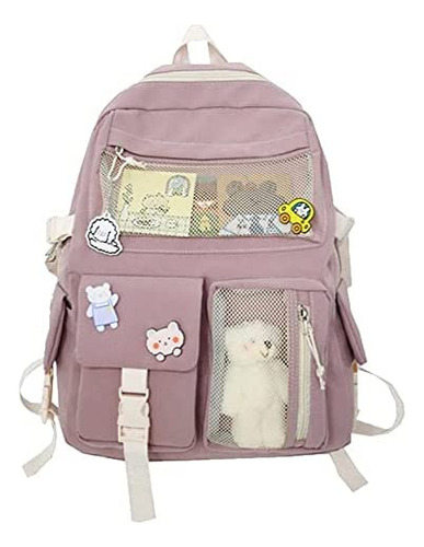 Mochila Kawaii Con Pasador Kawaii Y Accesorios Linda Mochila