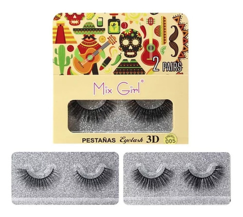 Mix Girl 2 Pares Pestañas Postizas Profesionales 3d 