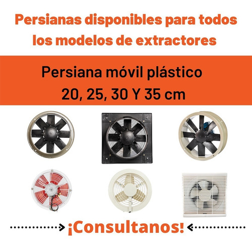 Imagen 9 de 10 de Persiana Movil Plástica 20 Cm P/ Extractor Baño/cocina Gatti