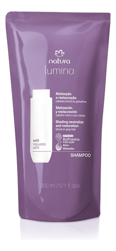 Shampoo Matizados Cabelos Loiros E Grisalhos Lumina Refil