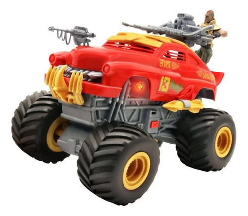 Brinquedo Carro Monstro Soldado Pistoleiro Acessório Som Luz Cor Vermelho Personagem Guslinger(Pistoleiro)