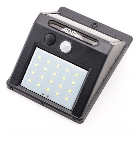 Lámpara Solar Led Con Sensor De Movimiento Adir 10451 5w Para Exterior Color Negro