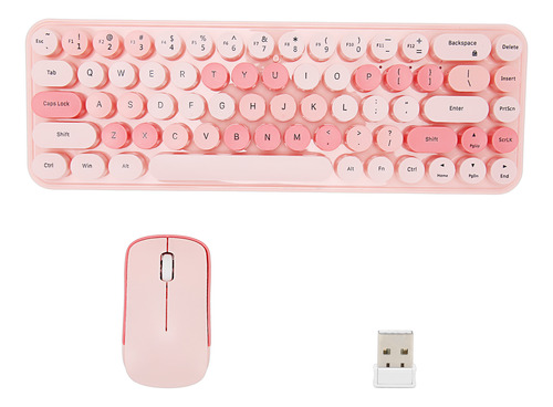 Conjunto De Teclado Inalámbrico Mouse Combo 2.4 Ghz Cute Ret