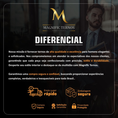 Kit Terno Slim Completo - Paletó+calça+colete+gravata