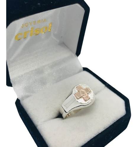 Anillo Auxiliar De Servicio Plata Y Logo En Oro