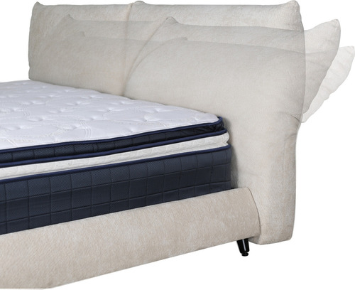 Cama Tanuki Queen Size Respaldo Ajustable Pluma Ganso Color Azul 66322