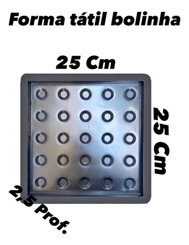 Kit 40 Formas Piso Tátil Alerta Bolinha Traço 25x25x2 Cm