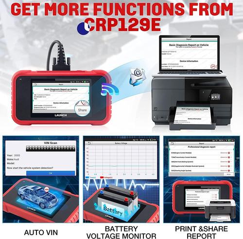 Escáner Obd2 Launch Crp129e, 8 Servicios De Reseteo, Abs/srs