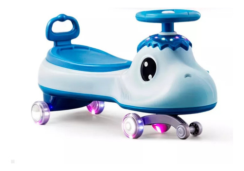 Carrinho Infantil Rolimã Super Car 360° Volante Drift Super Dino Som e Led Azul Covei Toys