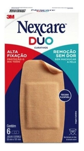 Curativo Nexcare Duo Para Joelho E Cotovelo 6 Unidades 3m
