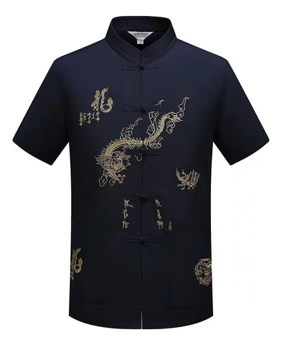 Camisa Masculina De Estilo Tradicional Chino Hanfu Gola Homb